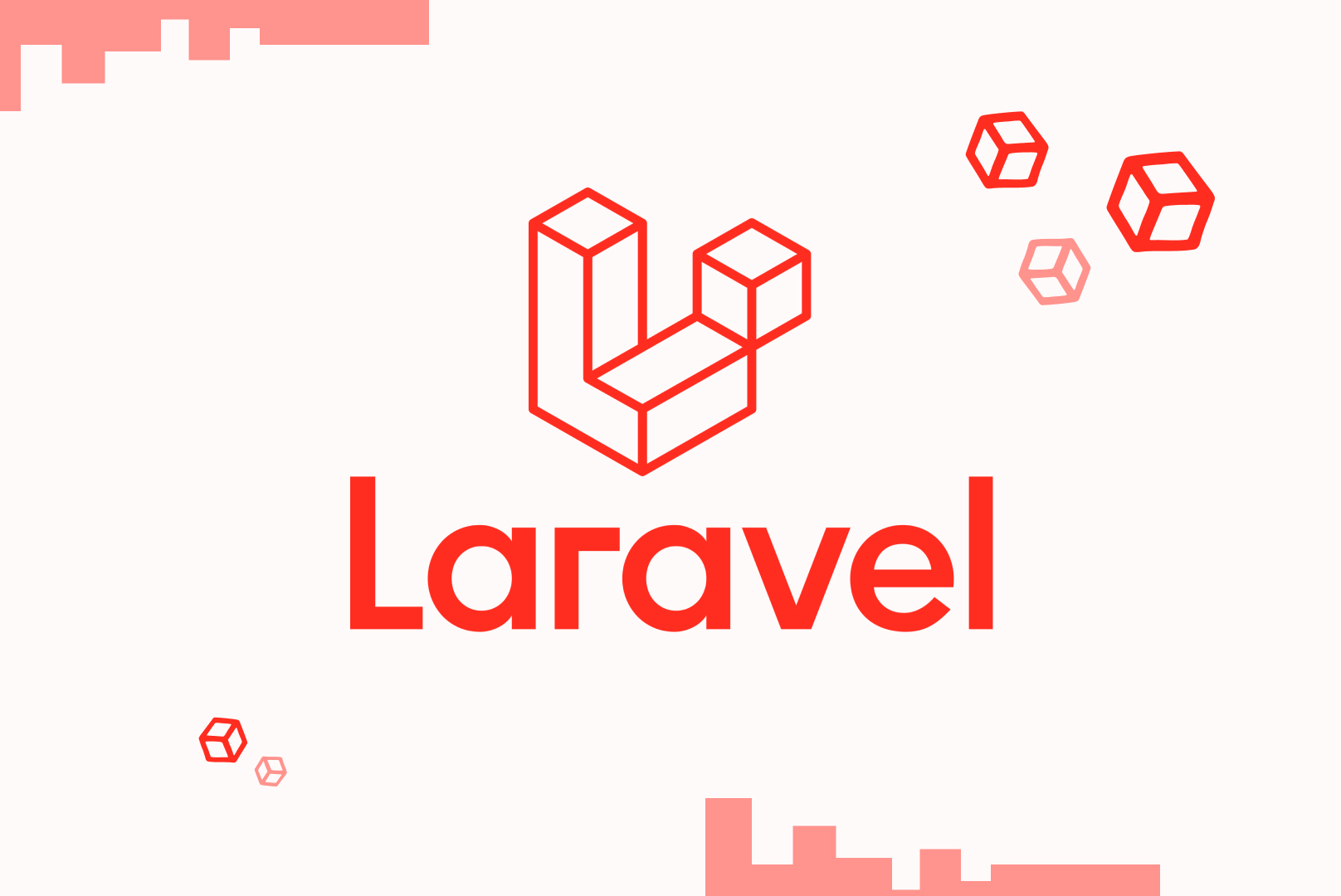 Logo du framework Laravel avec des cubes rouges