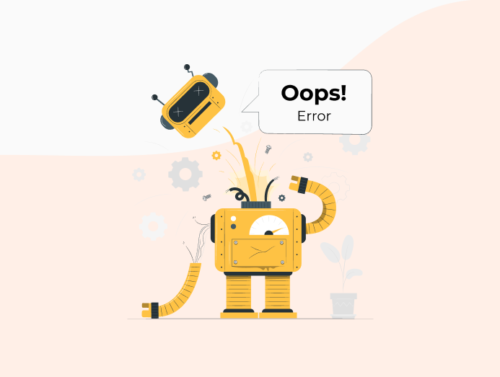 Illustration d'un robot IA en "erreur" montrant les inconvénients à utiliser une IA de code.
